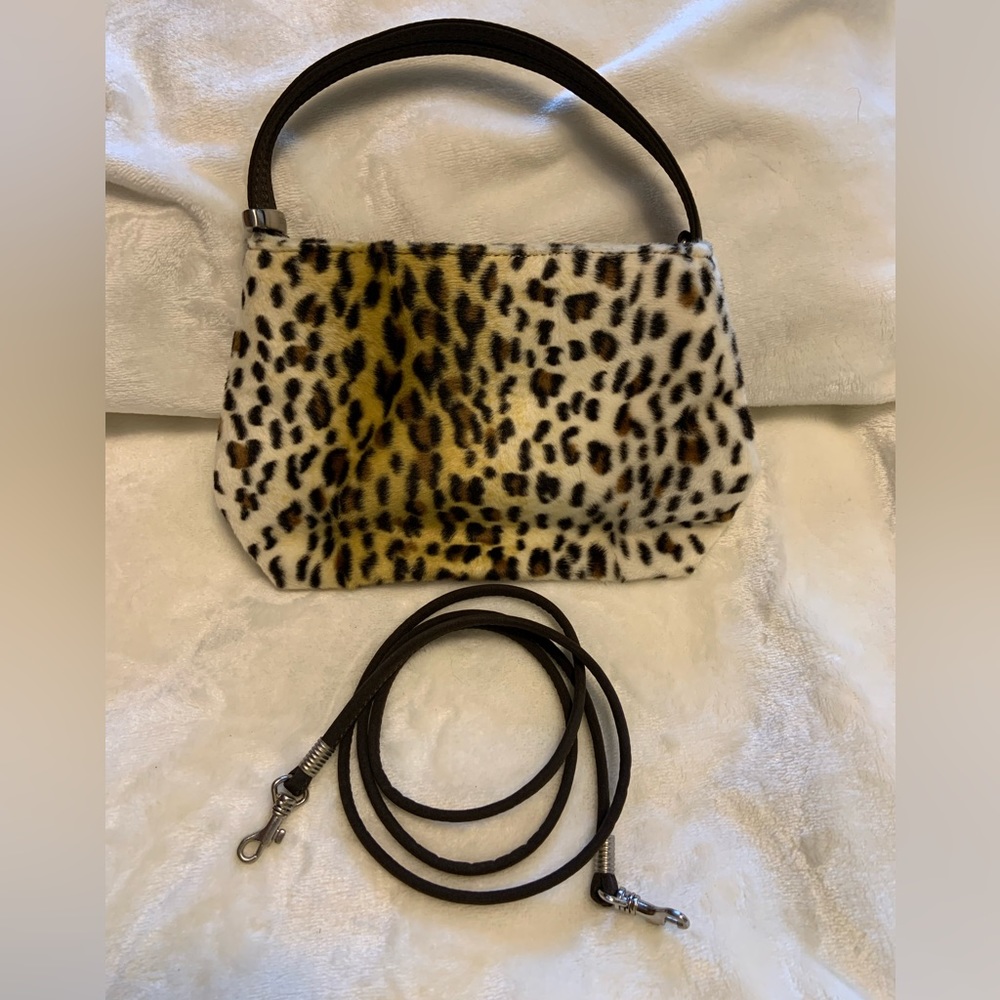 Esprit Leopard Print Faux Fur Bag
